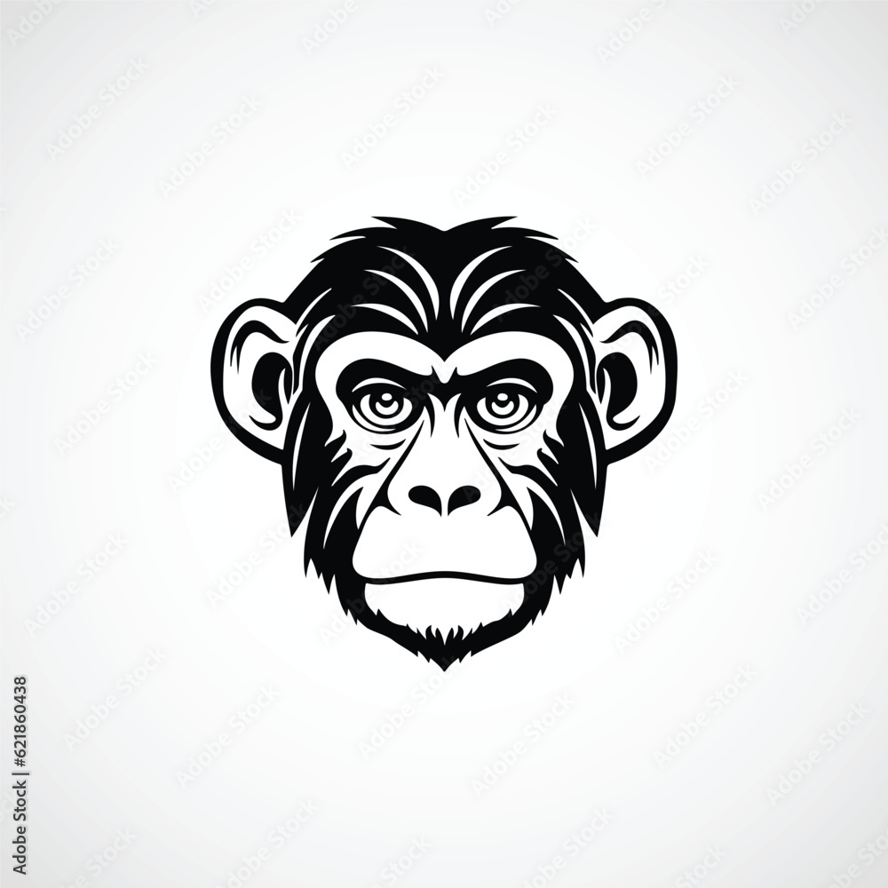 Vector monkey face logo design