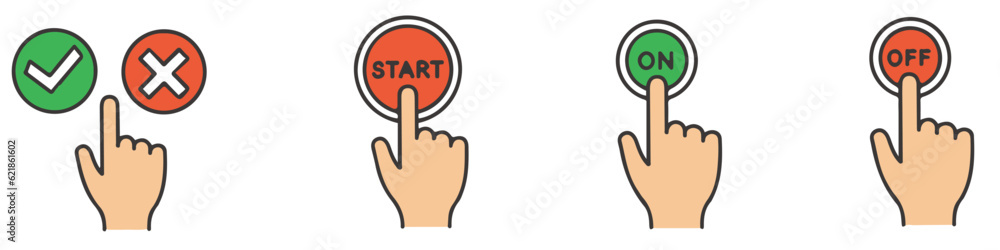 Buttons stop and start. Round web element. Vector illustration isolated on white background Buttons stop and start. Round web element. Vector illustration isolated on white background