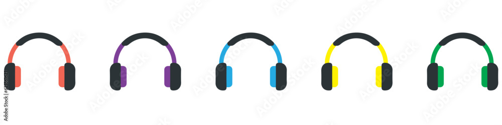 Headphones icons set. Vector illustration Headphones icons set. Vector illustration