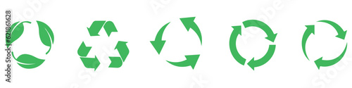 Canvas Print Recycle vector icon set