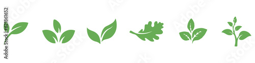 Leaf icons set ecology nature element, green leafs, environment and nature eco sign. Leaves on white background – stock vector