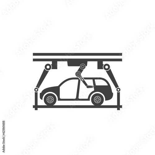 automotive assembly manufacturer, icon, vector art. 