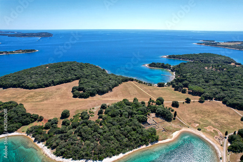 Brijuni archipelago in Croatia Europe aerial view panorama