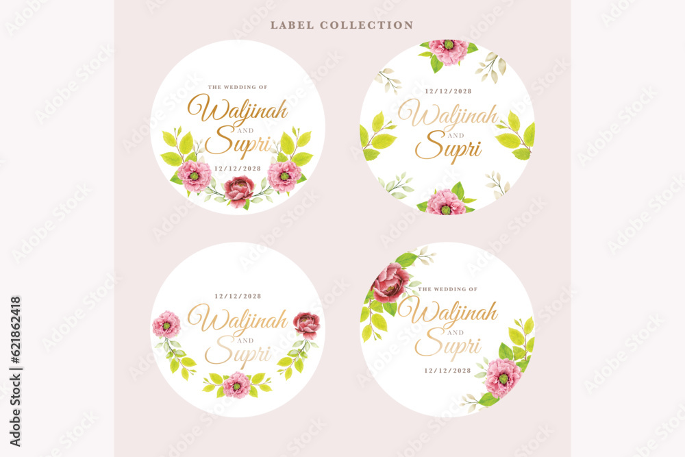 floral labels in flat design floral labels in flat design