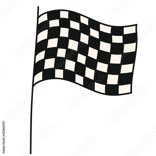 racing flag handdrawn vector illustration