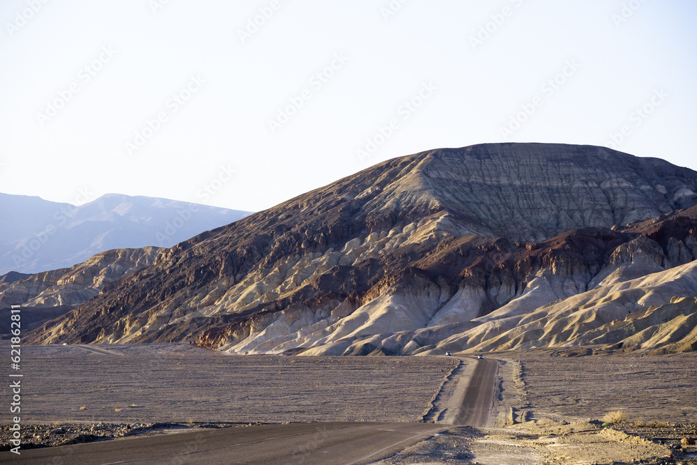 highway in death valley colourous desert