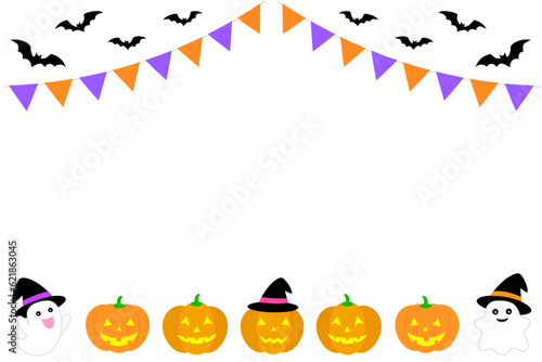 Halloween background with pumpkins