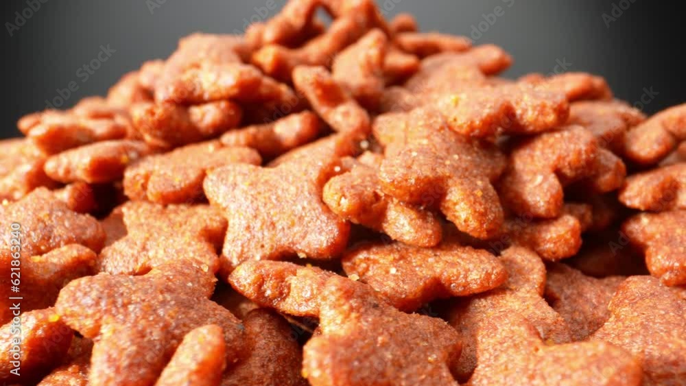 Macro video of pets' food in a feeding bowl, captured with a probe lens. The close-up reveals vibrant colors, textures, and mouthwatering details, enticing both pets and owners. Food background
Macro video of pets' food in a feeding bowl, captured with a probe lens. The close-up reveals vibrant colors, textures, and mouthwatering details, enticing both pets and owners. Food background