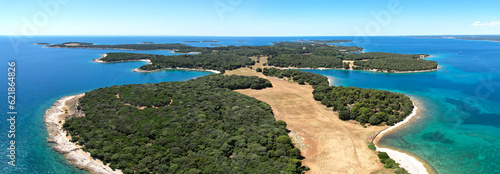 Brijuni archipelago in Croatia Europe aerial view panorama