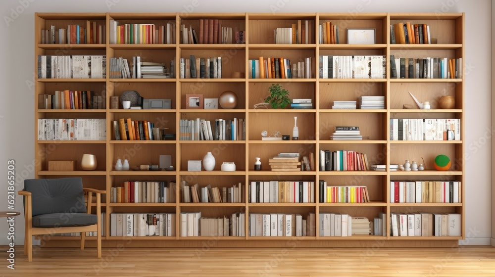 library shelves with books, Pure solid wood full-wall bookshelf library shelves with books, Pure solid wood full-wall bookshelf