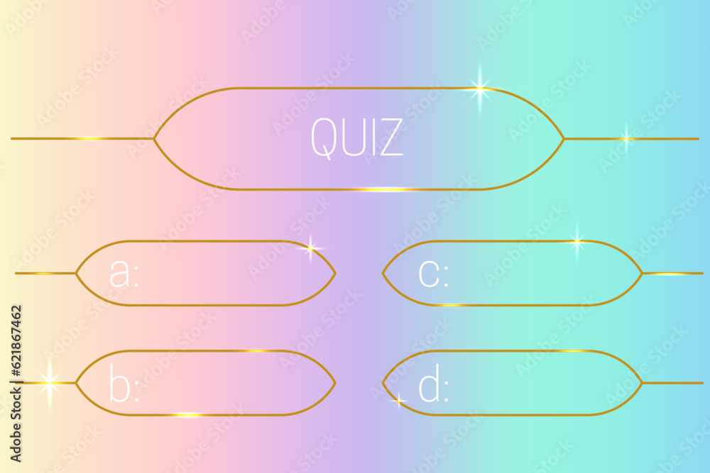 Quiz game template with question and answers in y2k style. Trivia