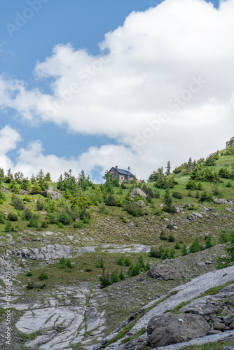 Balmhorn mountin cabin in Switzerland photo