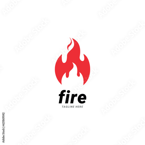 Red hot fire/fire flame or spicy food symbol flat vector icon for apps and websites