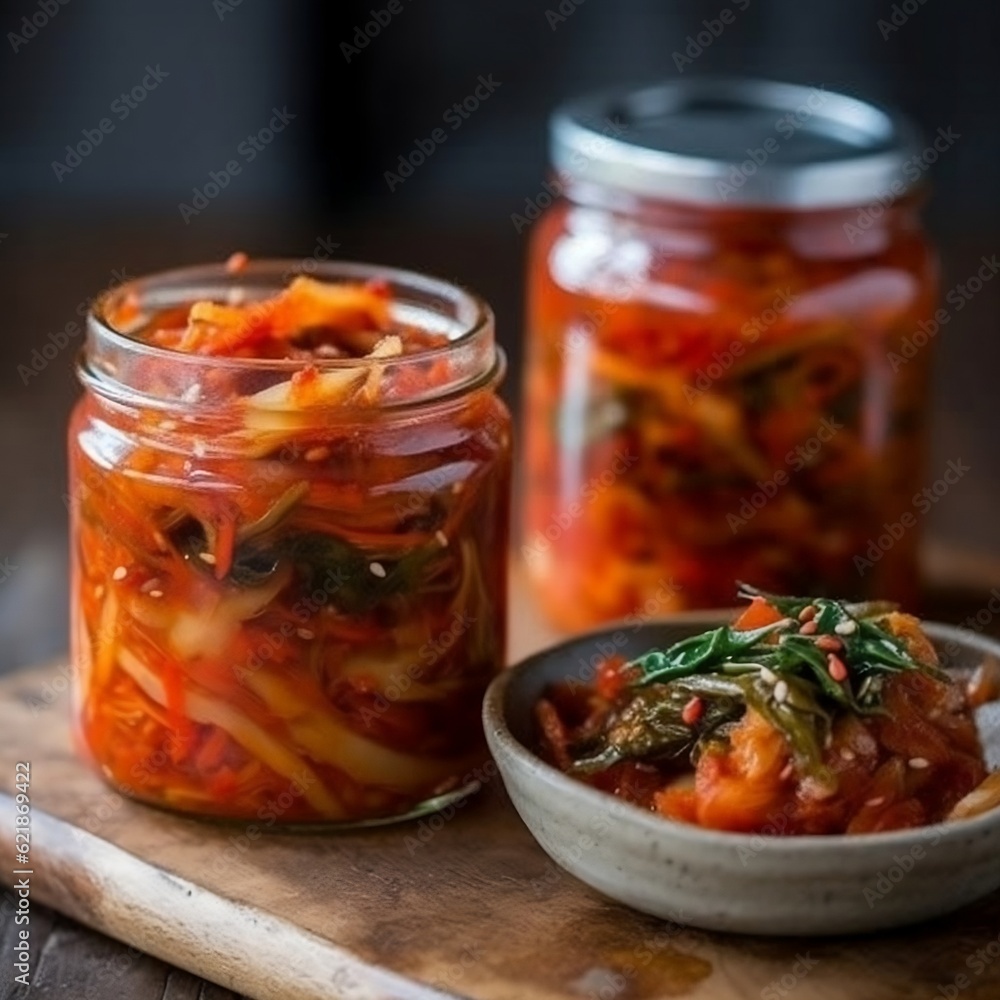 Kimchi Korean fermented vegetable dish generative ai Kimchi Korean fermented vegetable dish generative ai