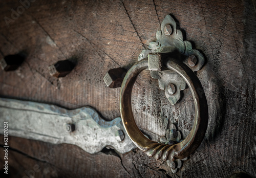 vintage and old  door knocker of door