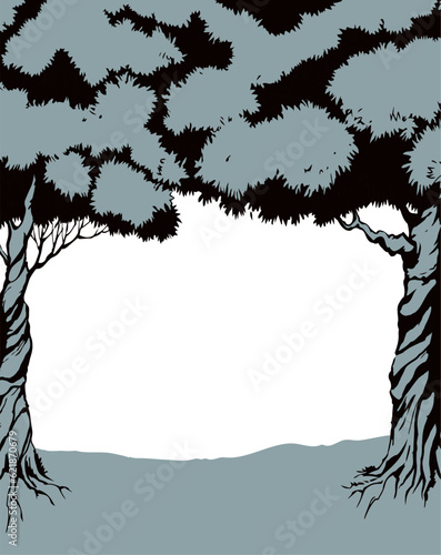 Vector background. Frame from trees