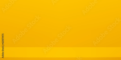 Yellow color studio table room background. Graphic art design. For backdrop, wallpaper, background. Vector illustration.