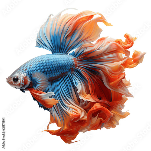 Betta fish, isolated, no background