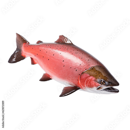 Salmon fish isolated, no background
