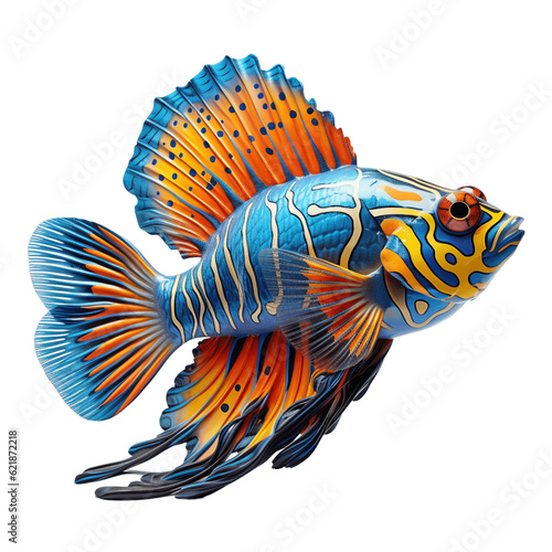 Beautiful Mandarinfish, no background