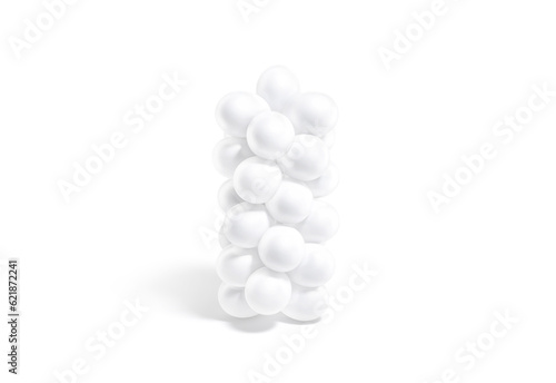 Print op canvas Blacnk white round balloon column mockup, isolated