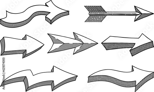 Arrow Sign Icon Direction Symbol Design Set