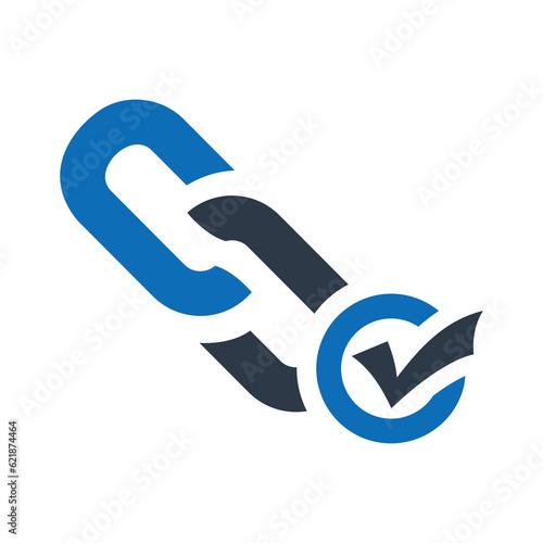 Backlink Checker Flat Blue Icon Isolate On White Background Vector Illustration | Seo Icons