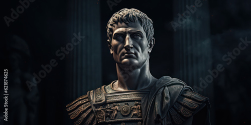Constantine the Great bust sculpture, former Roman emperor. Generative AI