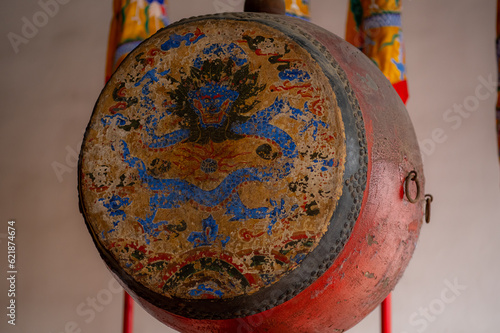 Ancient drums at The Confucian temples in Qufu county of Shandong, China
