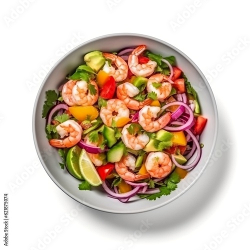 Salad with shrimps Ceviche generative ai