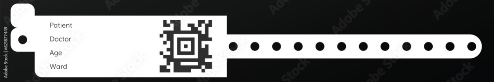 Identification bracelet with patient data mockup Identification bracelet with patient data mockup