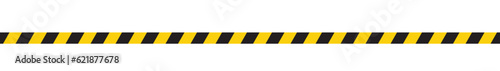 Attention safety tape. Yellow black warning of danger