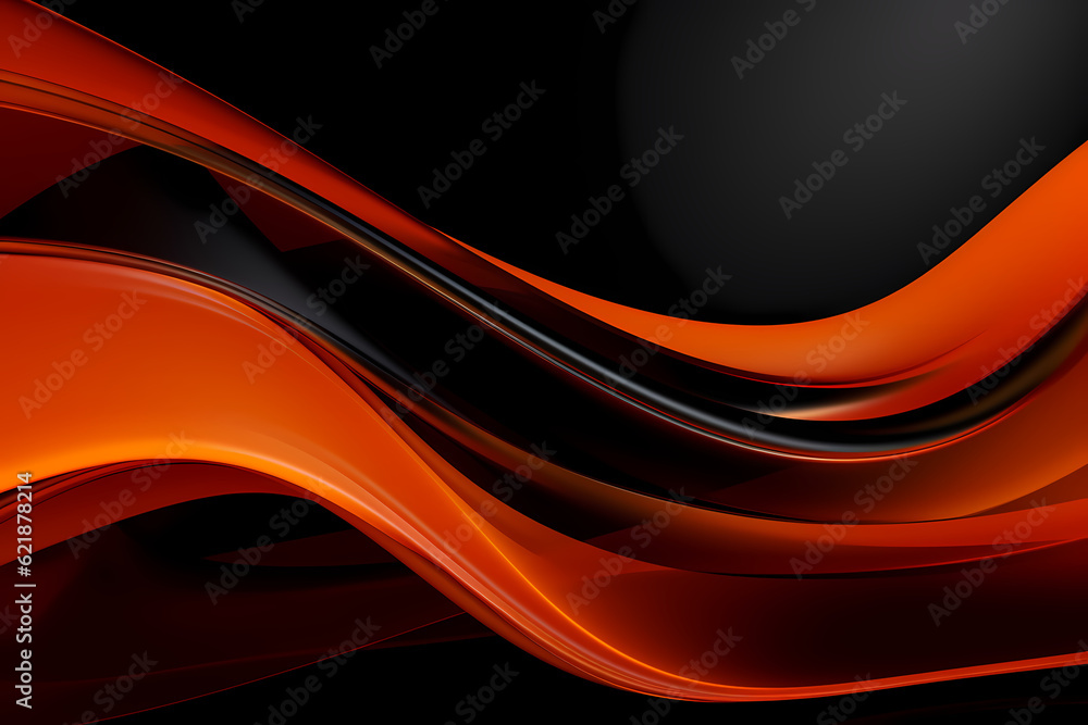 Obraz premium Abstract Orange curve shapes background. luxury wave. Smooth and clean subtle texture creative design. Suit for poster, brochure, presentation, website, flyer. vector abstract design element