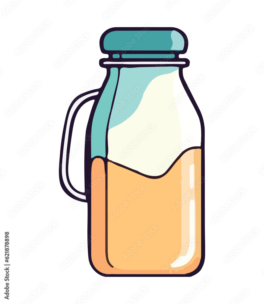 Organic drink symbol in glass bottle illustration Organic drink symbol in glass bottle illustration