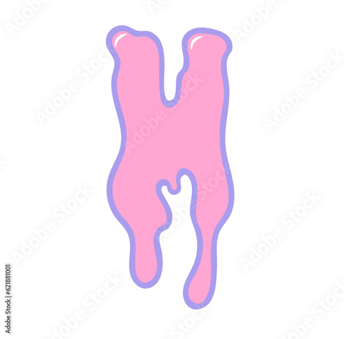 Creepy cute pastel goth halloween dripping alphabet letter