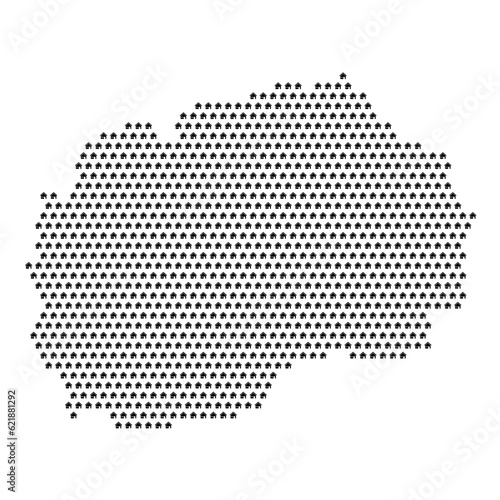 Wallpaper Mural Map of the country of Macedonia with house icons texture on a white background Torontodigital.ca