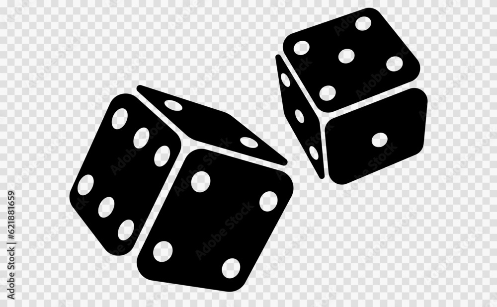 Gaming game dice. Lucky gambling dice symbol Gaming game dice. Lucky gambling dice symbol
