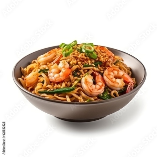 Stir fried noodles with shrimp Pad Thai generative ai