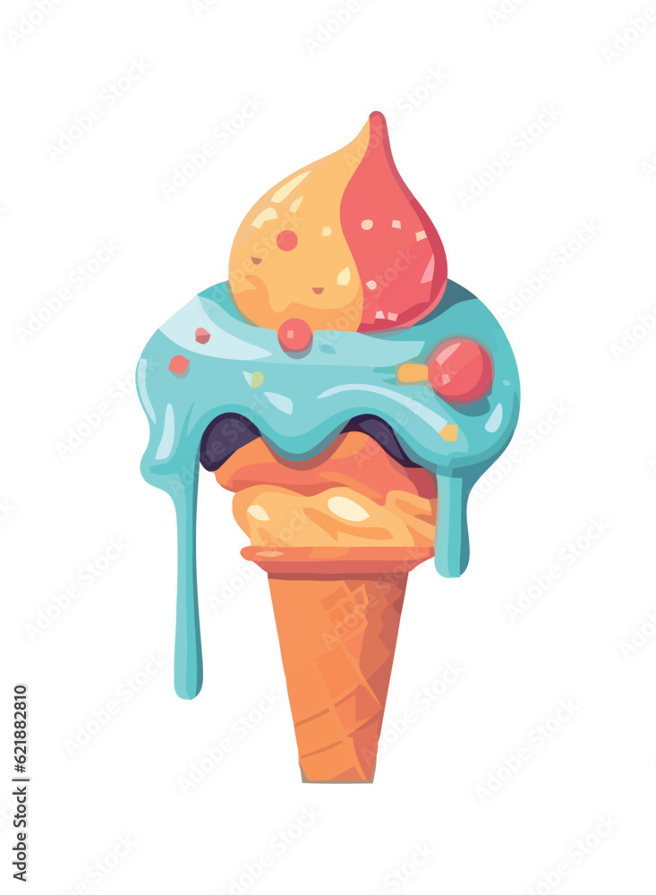 Sweet summer celebration with ice cream cone Sweet summer celebration with ice cream cone