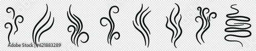 Wind and evaporation symbol. Linear contours of smoke and hot smog