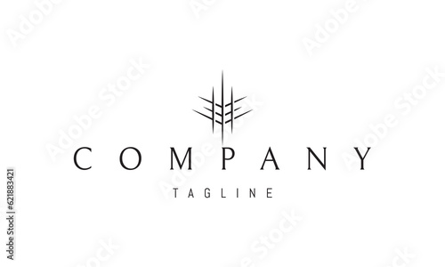 Vector logo on which an abstract image of the symbol represents the cornerstone.