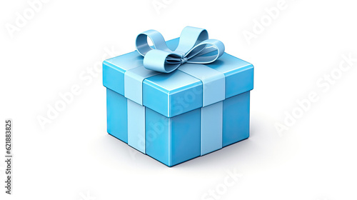 blue gift present box isolated on white background © stocker