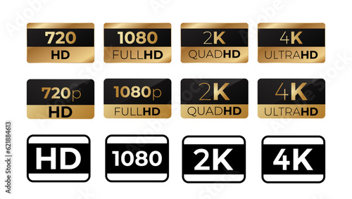 Sticker video format resolution. Low and high quality image