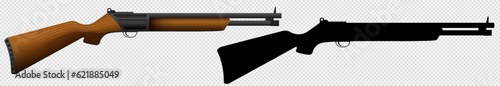 Pump shotgun. Rifle for military and hunting