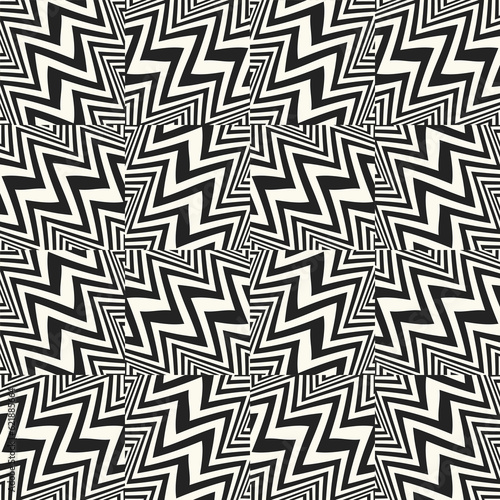 Monochrome Glitch Effect Textured Zigzag Pattern