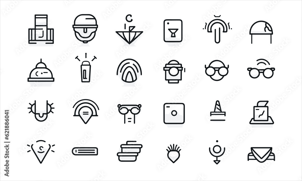 Line icons with editable strokes depicting vision and innovation on a transparent background. Line icons with editable strokes depicting vision and innovation on a transparent background.