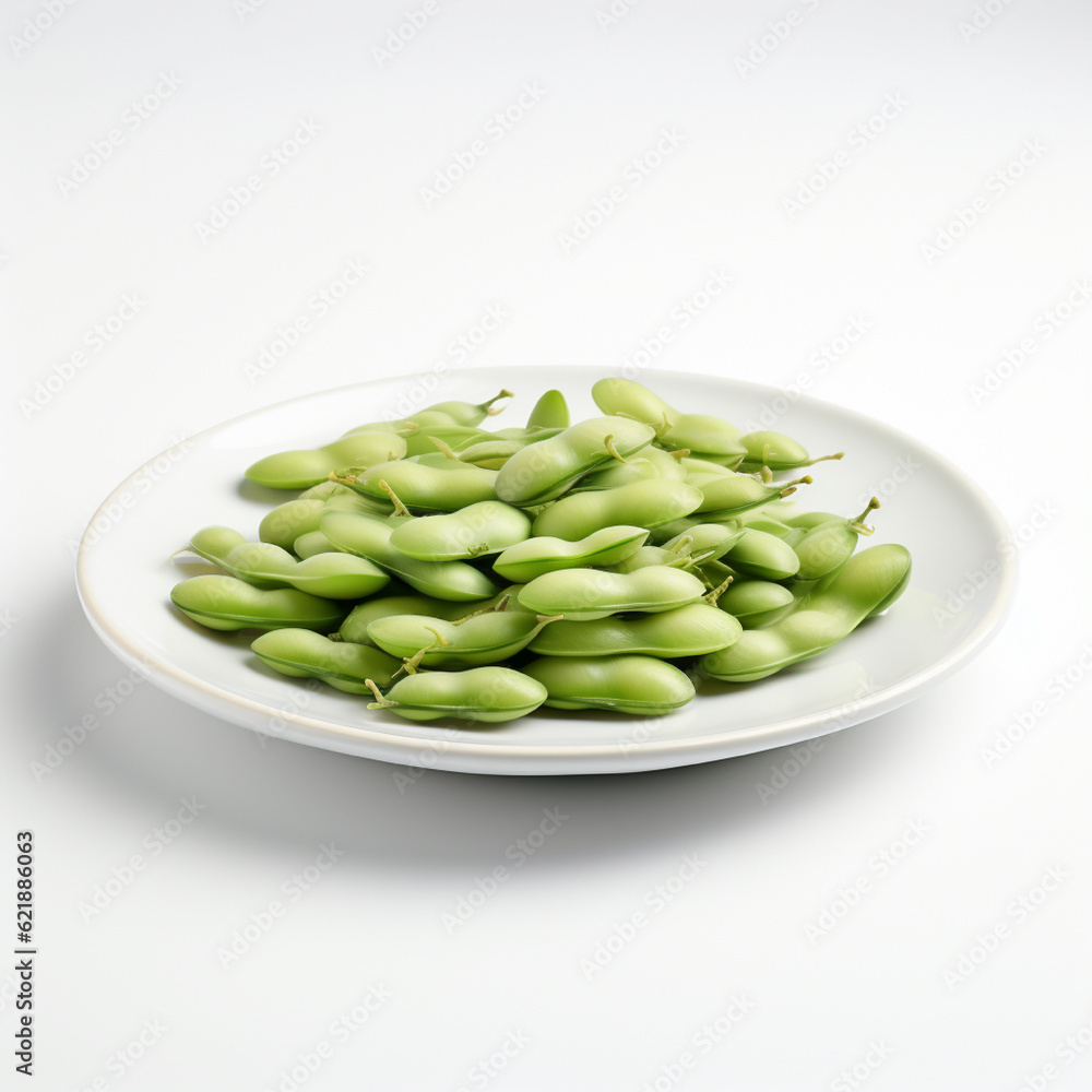 3D design of broad beans, in white background 3D design of broad beans, in white background