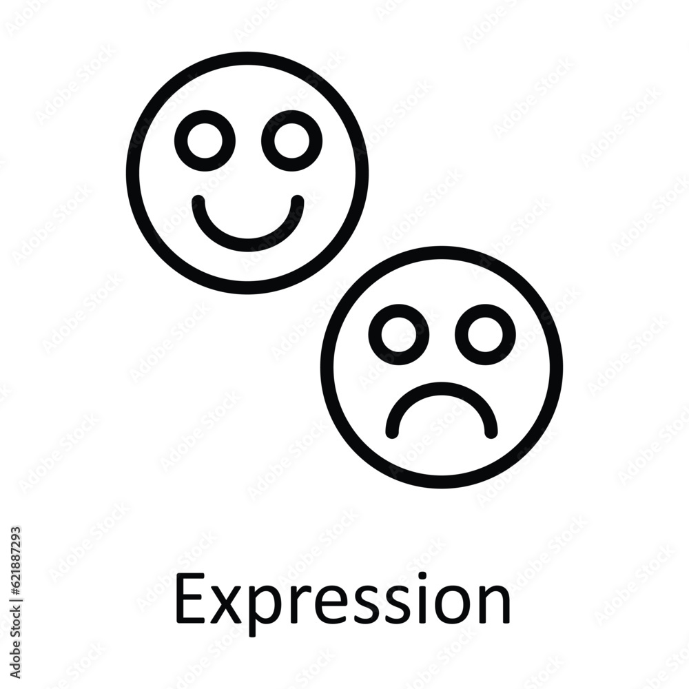 Fototapeta premium Expression Vector outline Icon Design illustration. Online streaming Symbol on White background EPS 10 File 