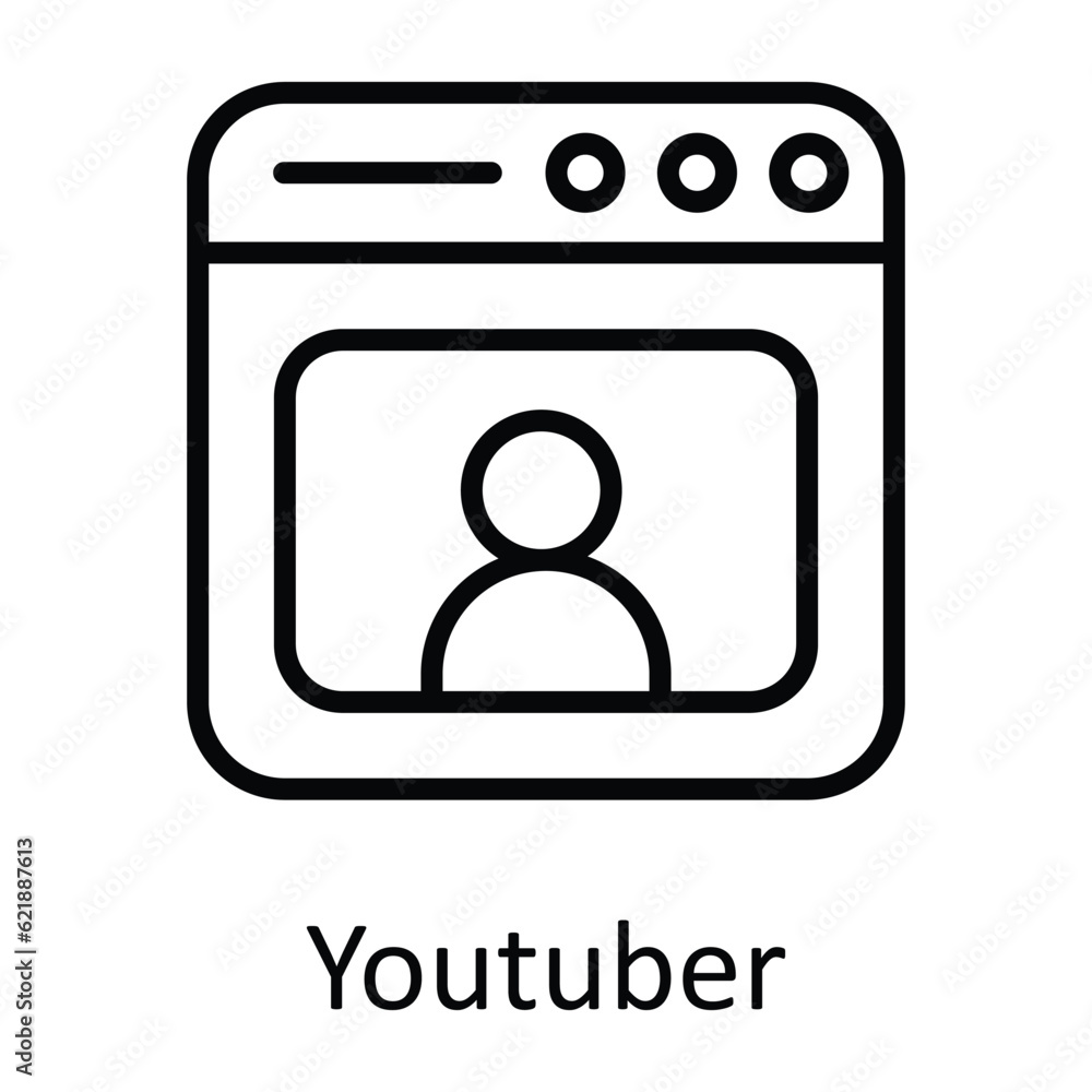 Youtuber Vector outline Icon Design illustration. Online streaming Symbol on White background EPS 10 File
Youtuber Vector outline Icon Design illustration. Online streaming Symbol on White background EPS 10 File