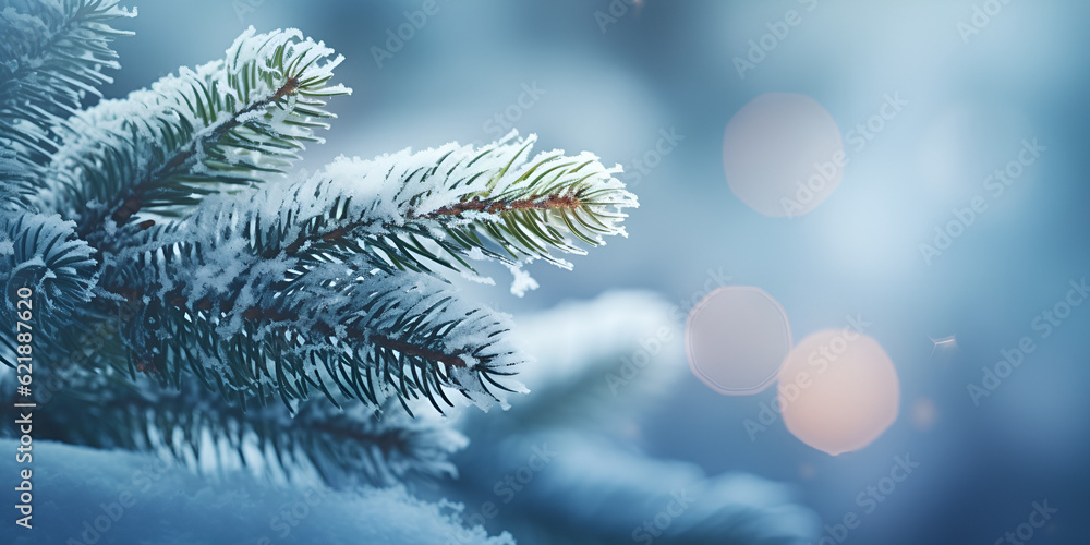 Winter Wonderland: Captivating Frost-covered Spruce Branches
Enchanting Christmas Magic: Up-close View of Frost-covered Spruce Festive Frost:  Ai Generated 